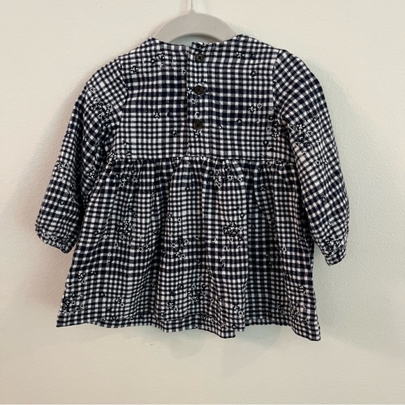 Miles the Label Girls' Flannel Navy and White Dress 9M - Picture 3 of 3